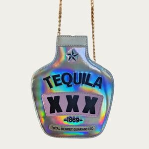 Holographic Tequila Bottle Crossbody Bag